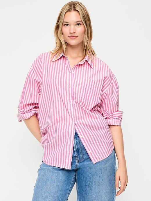 Image number 5 showing, Oversized Button-Down Boyfriend Shirt