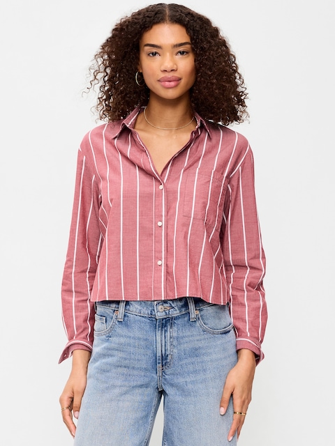 Cropped Button-Down Shirt