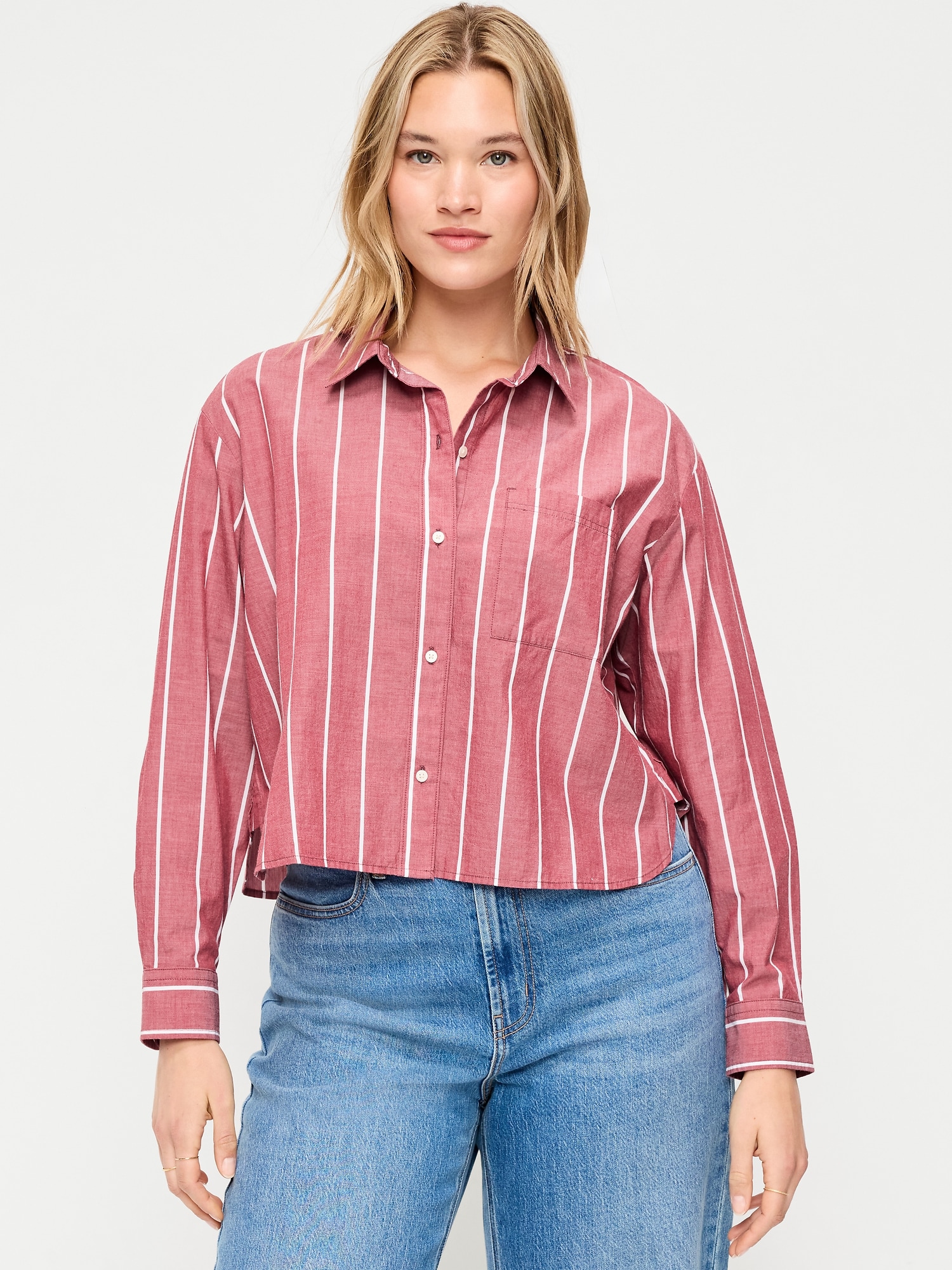 Cropped Button-Down Shirt