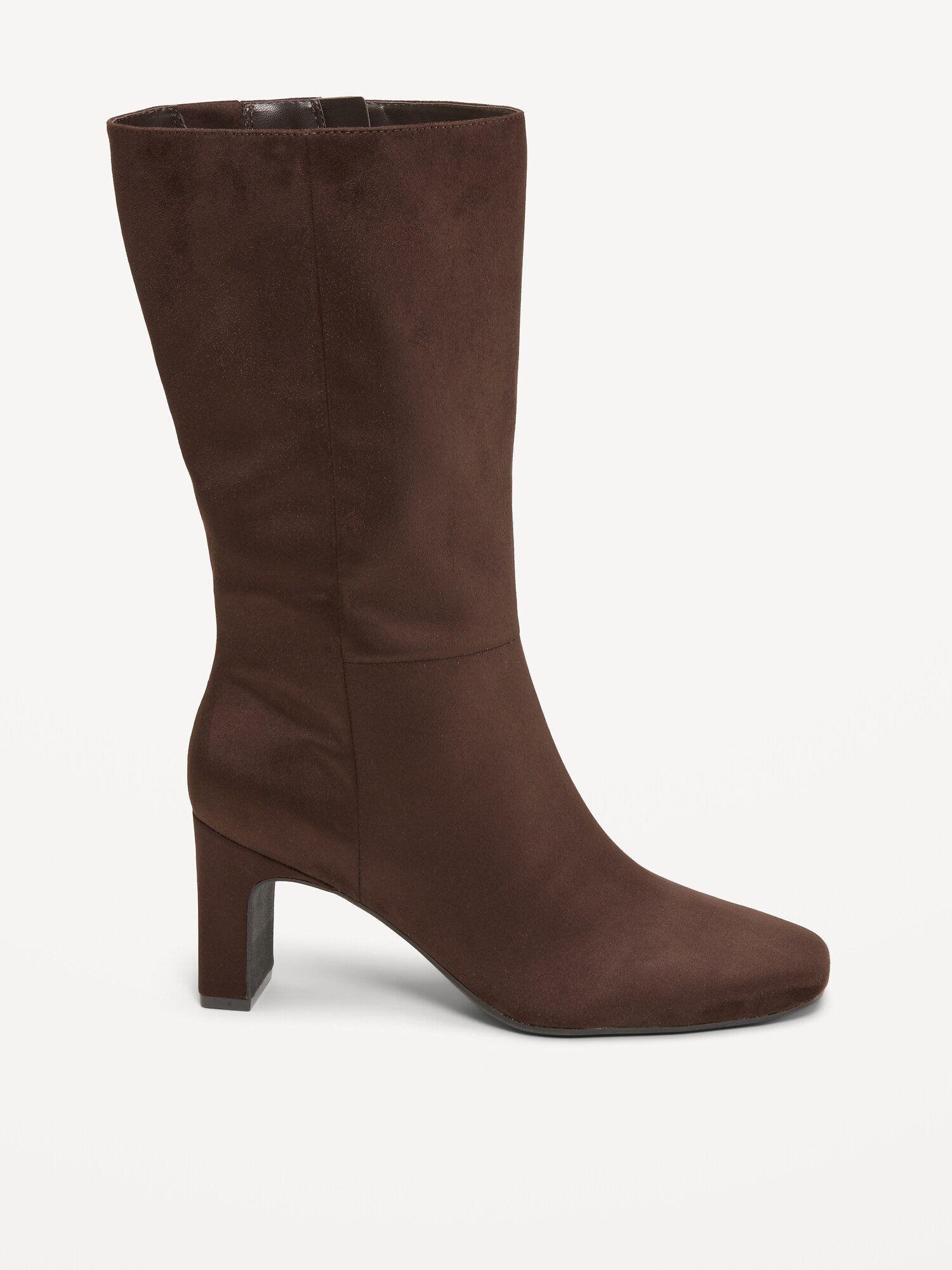 Женские ботинки Old Navy Mid-Calf Square-Toe Boot for Women, цвет: Шоколадный, вариант 1 — фото 4
