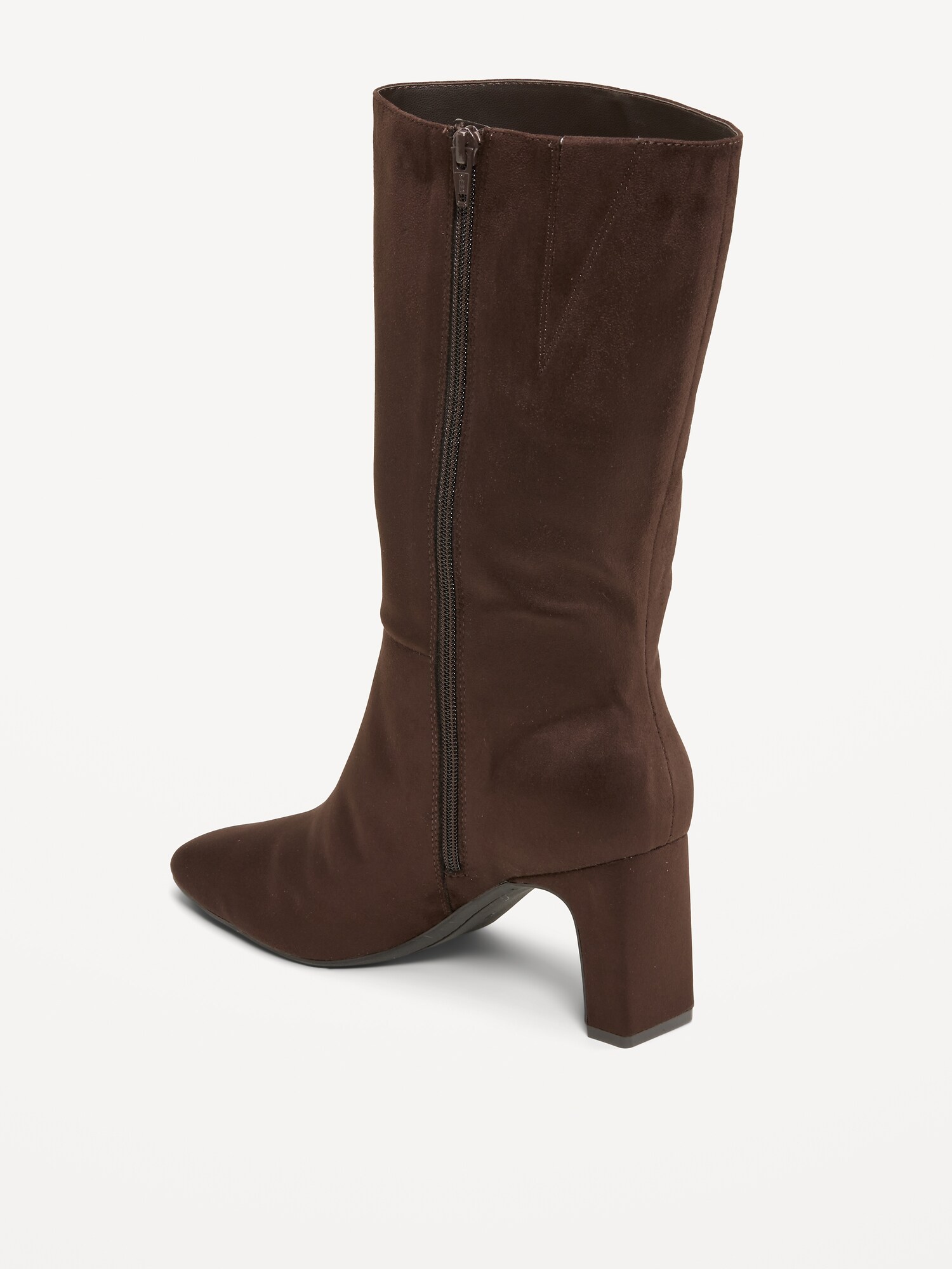 Женские ботинки Old Navy Mid-Calf Square-Toe Boot for Women, цвет: Шоколадный, вариант 1 — фото 5