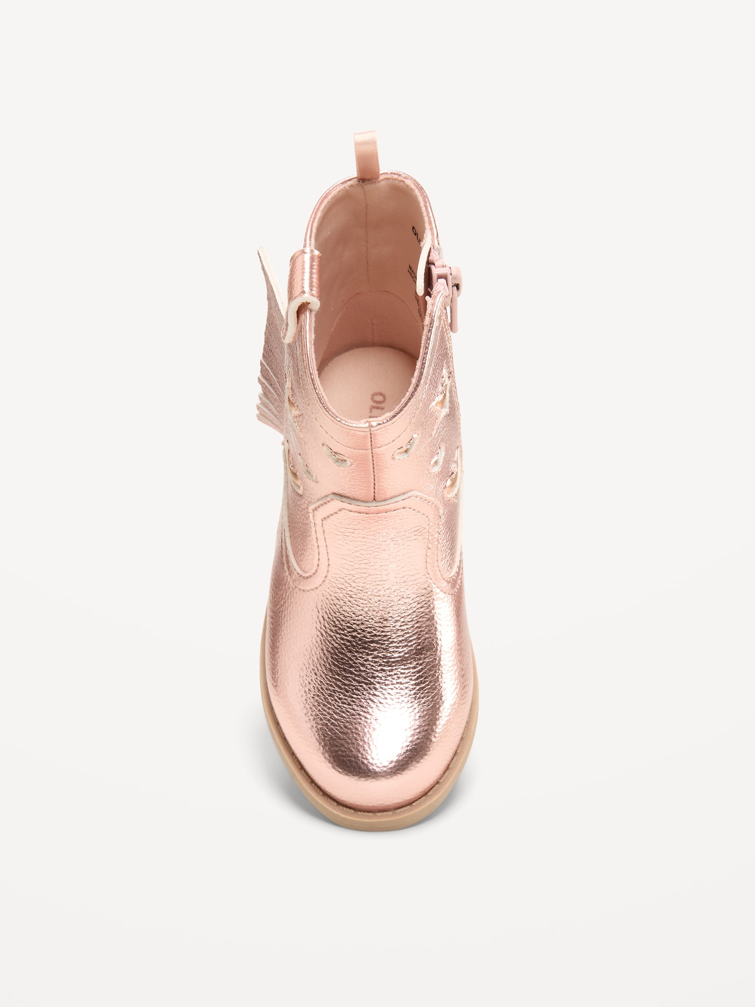 Shiny Side-Zip Western Boots for Toddler Girls