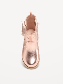 Image number 2 showing, Shiny Side-Zip Western Boots for Toddler Girls