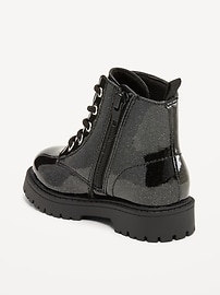 Image number 3 showing, Glitter Side-Zip Combat Boots for Toddler Girls
