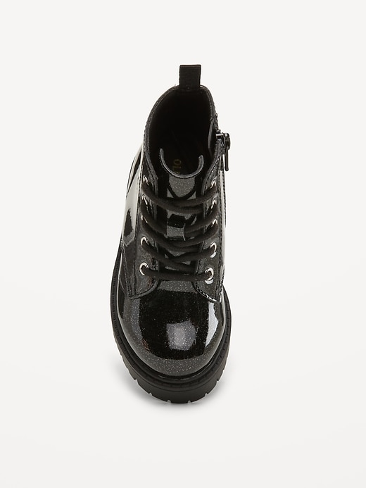 Image number 2 showing, Glitter Side-Zip Combat Boots for Toddler Girls