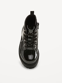 Image number 2 showing, Glitter Side-Zip Combat Boots for Toddler Girls
