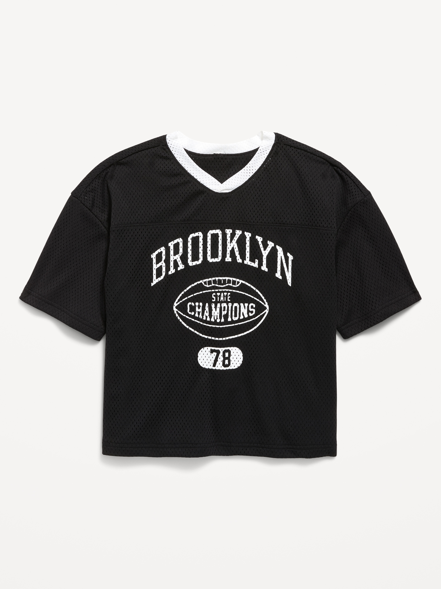 Oversized Mesh Graphic Football T-Shirt for Boys