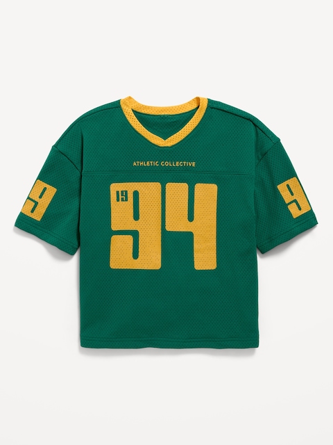 Oversized Mesh Graphic Football T-Shirt for Boys