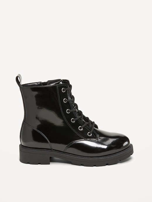 Image number 3 showing, Faux-Leather Lace-Up Combat Boots for Girls
