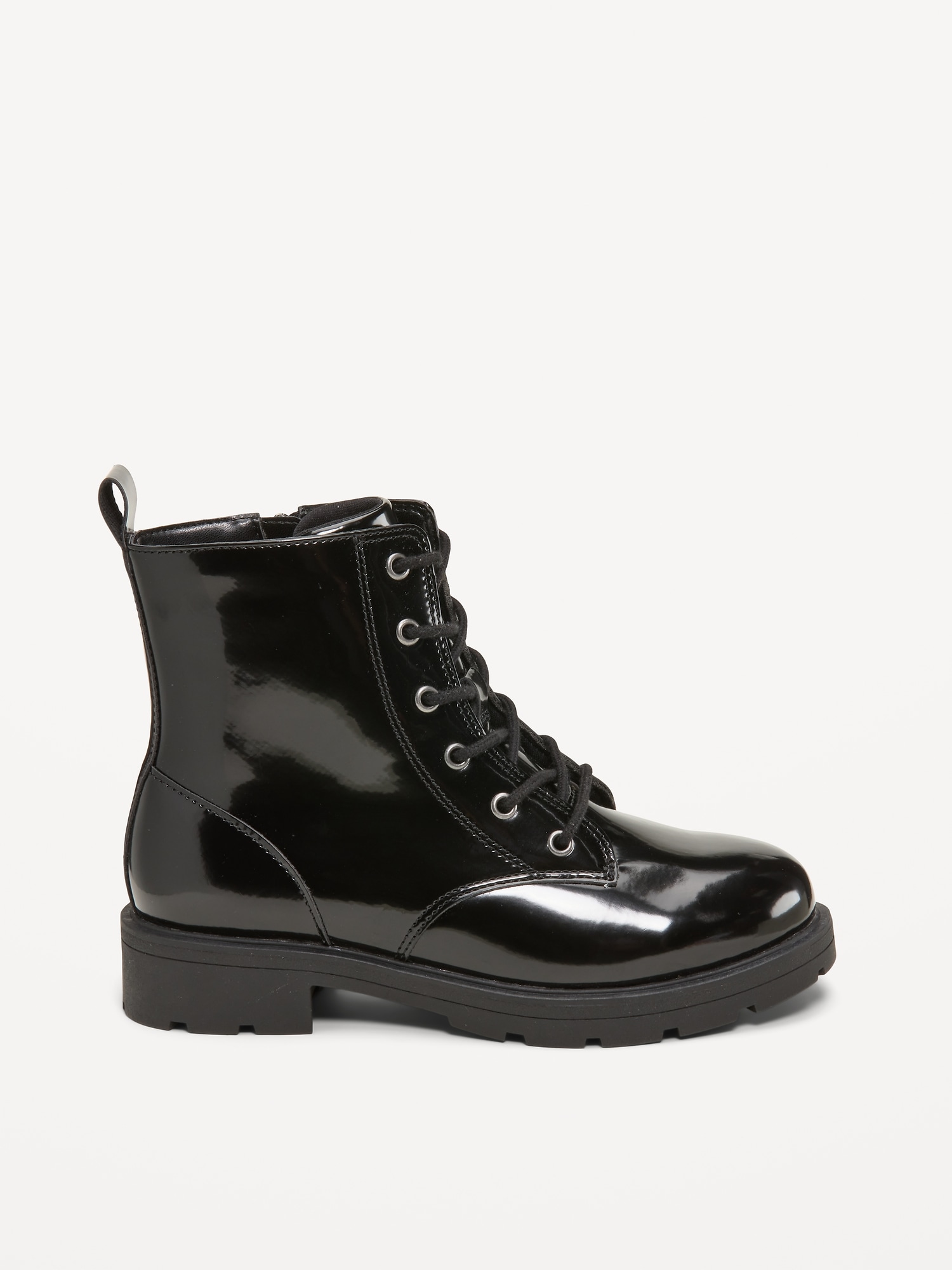 Faux-Leather Lace-Up Combat Boots for Girls