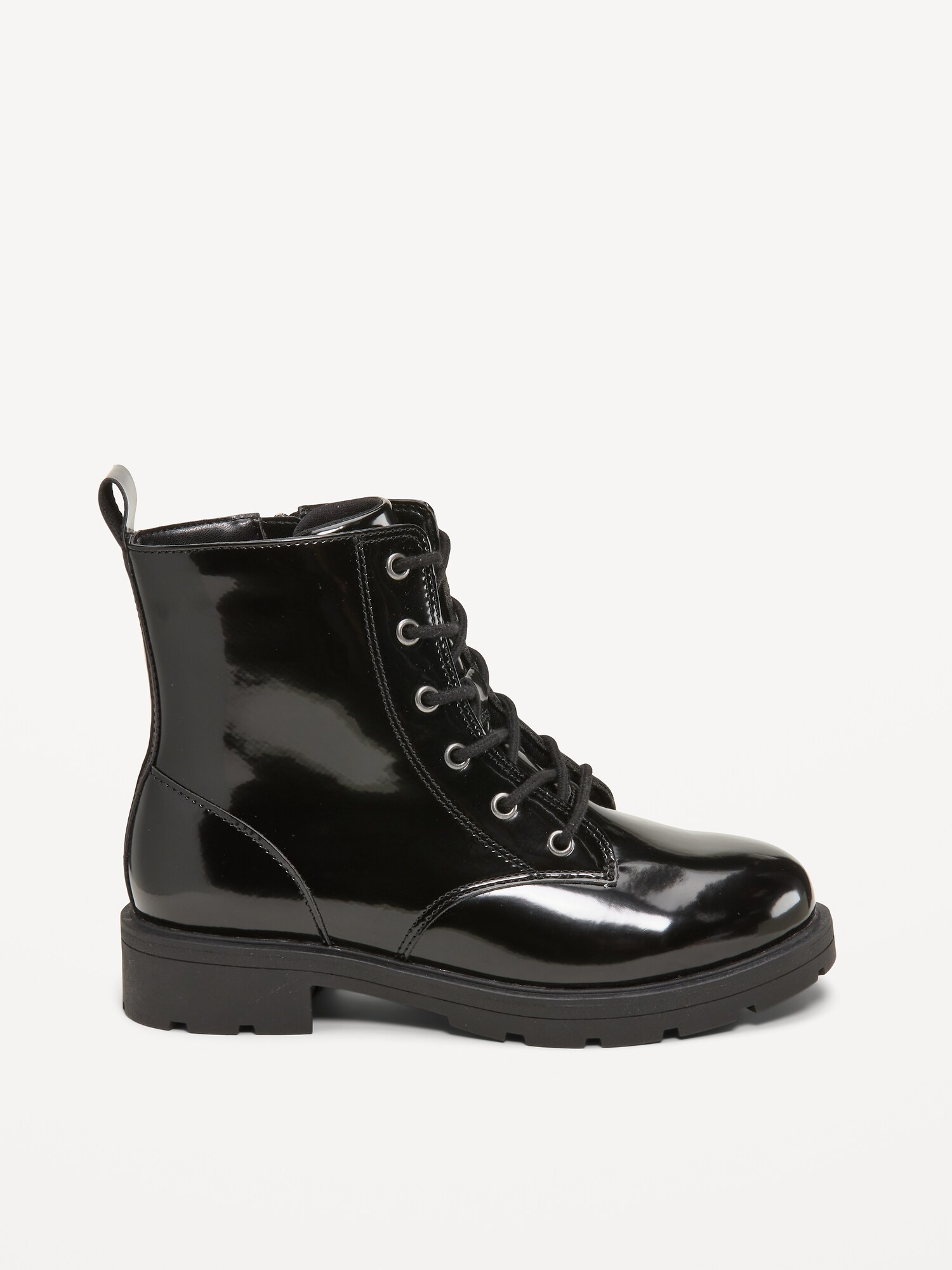 Ботинки Old Navy Faux-Leather Lace-Up Combat Boots для девочек, цвет: Чёрный — фото 3