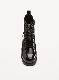 Image number 2 showing, Faux-Leather Lace-Up Combat Boots for Girls