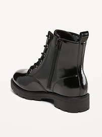 Image number 4 showing, Faux-Leather Lace-Up Combat Boots for Girls