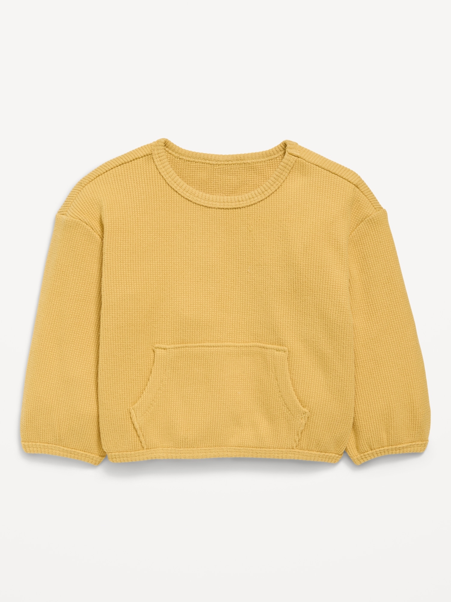 Long-Sleeve Waffle-Knit Pocket Sweatshirt for Baby