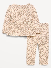 Image number 2 showing, Long-Sleeve Pointelle-Knit Top and Pants Set for Baby