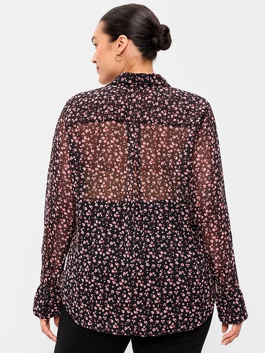 Image number 8 showing, Airy Long-Sleeve Button-Down Top