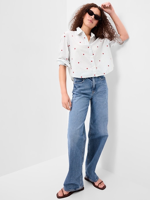 Image number 3 showing, Cropped Button-Down Shirt