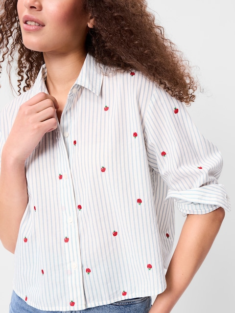 Cropped Button-Down Shirt