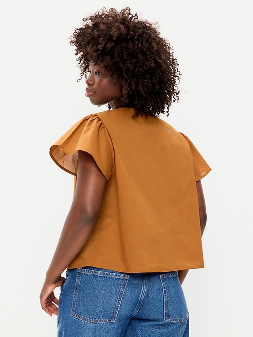 Image number 6 showing, Short-Sleeve Embroidered Trousseau Top