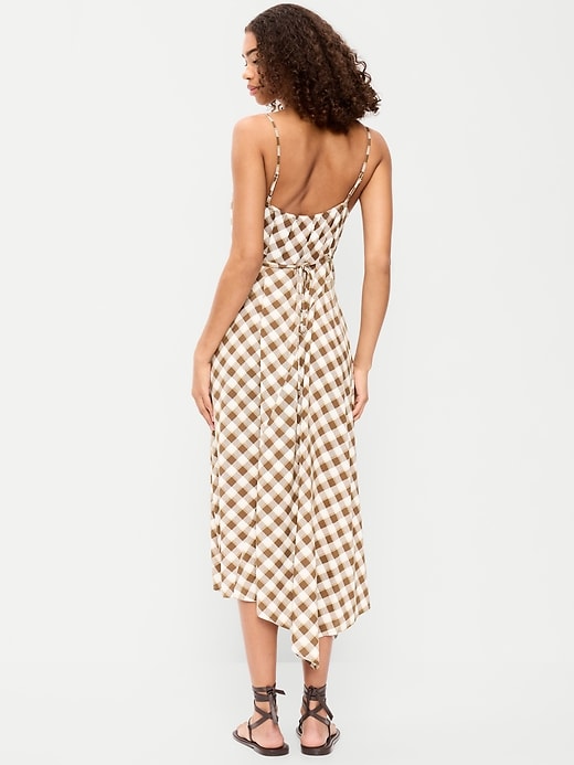Image number 2 showing, Fit & Flare Tie-Back Asymmetrical Midi Dress