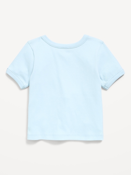 Image number 2 showing, Short-Sleeve Ringer Graphic T-Shirt for Toddler Girls