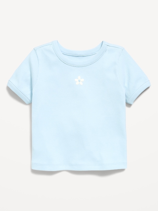 Image number 1 showing, Short-Sleeve Ringer Graphic T-Shirt for Toddler Girls