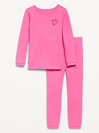 Image number 1 showing, Snug-Fit Graphic Pajama Set for Girls