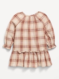 Image number 2 showing, Long-Sleeve Plaid Ruffled Swing Dress for Baby