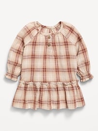 Image number 3 showing, Long-Sleeve Plaid Ruffled Swing Dress for Baby