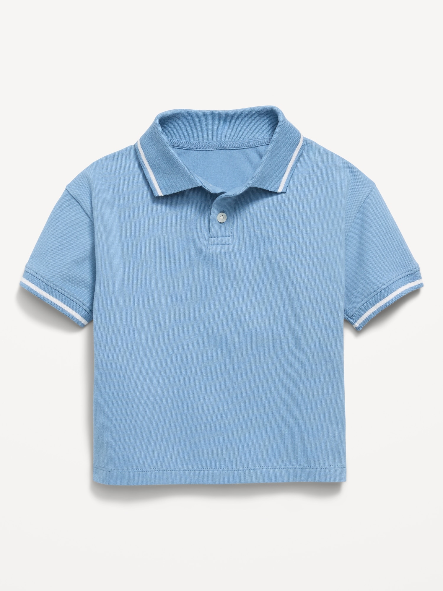 Oversized Short-Sleeve Pique Polo Shirt for Toddler Boys