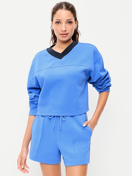 Image number 1 showing, Dynamic Fleece Oversized Cropped Sweatshirt