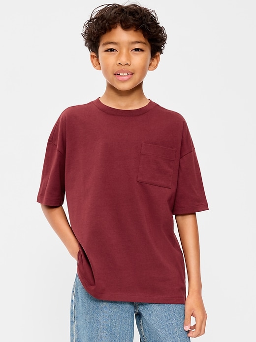 Image number 1 showing, Oversized Short-Sleeve Pocket T-Shirt for Boys