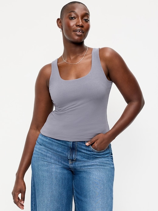 Image number 5 showing, Hug Double-Layer Scoop-Neck Tank Top