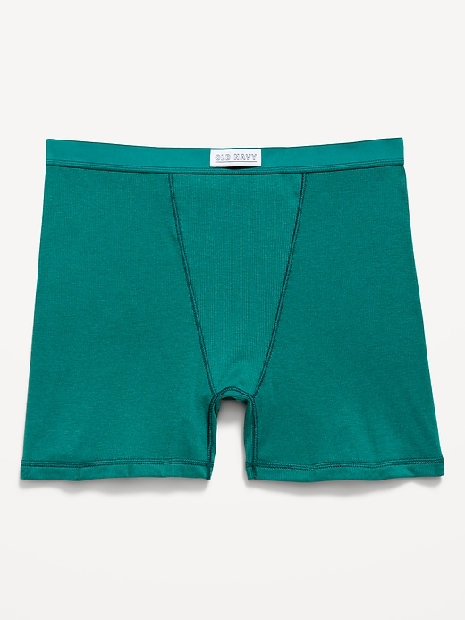 Image number 3 showing, High-Waisted Ribbed Boyshort Briefs -- 3-inch inseam