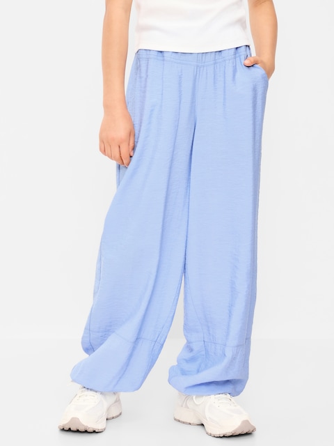 High-Waisted Crinkled Harem Pants for Girls