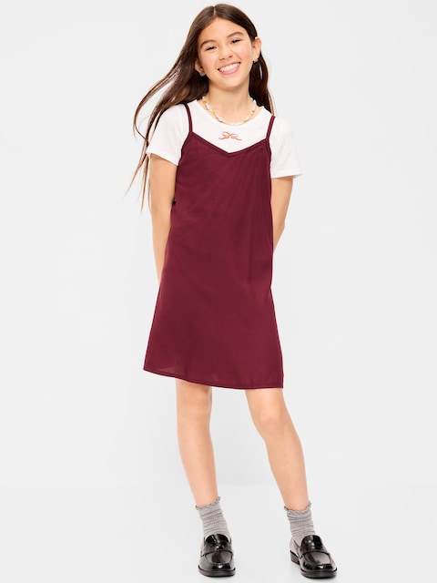 Short-Sleeve Graphic T-Shirt and Dress Set for Girls