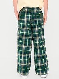 Image number 2 showing, Pull-On Baggy Plaid Flannel Pants for Boys