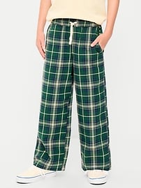 Image number 1 showing, Pull-On Baggy Plaid Flannel Pants for Boys