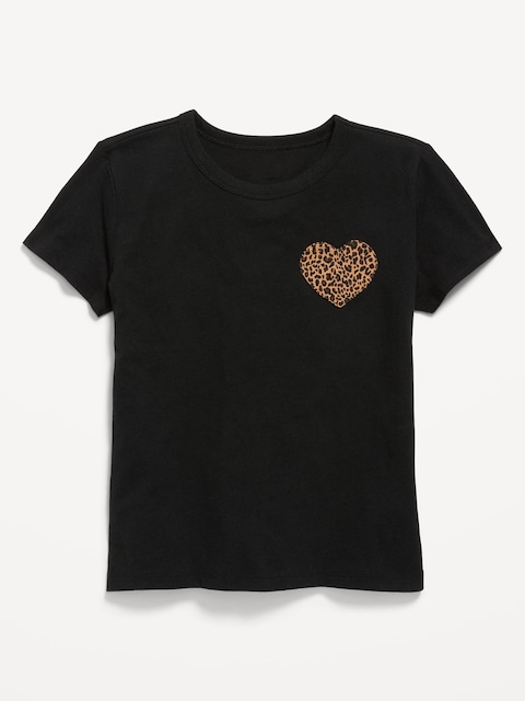 Softest Short-Sleeve Heart-Pocket T-Shirt for Girls