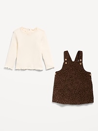 Image number 2 showing, Sleeveless Corduroy Dress and Long-Sleeve Top Set for Baby