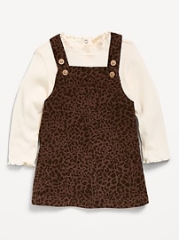 Image number 1 showing, Sleeveless Corduroy Dress and Long-Sleeve Top Set for Baby