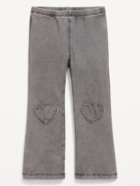 Faux-Denim Flared Leggings for Toddler Girls