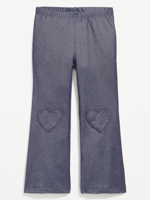 Faux-Denim Flared Leggings for Toddler Girls