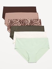 Image number 1 showing, Low-Rise No-Show Hipster Underwear 6-Pack