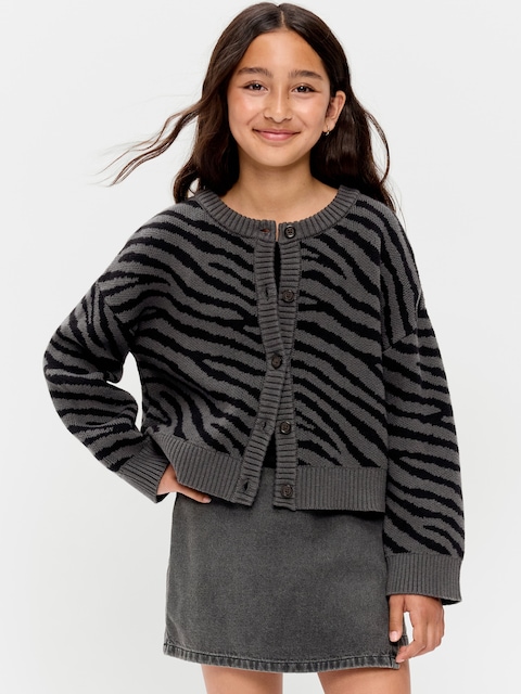 Cozy Button-Front Cardigan Sweater for Girls