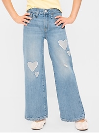 Image number 1 showing, High-Waisted Baggy Wide-Leg Jeans for Girls