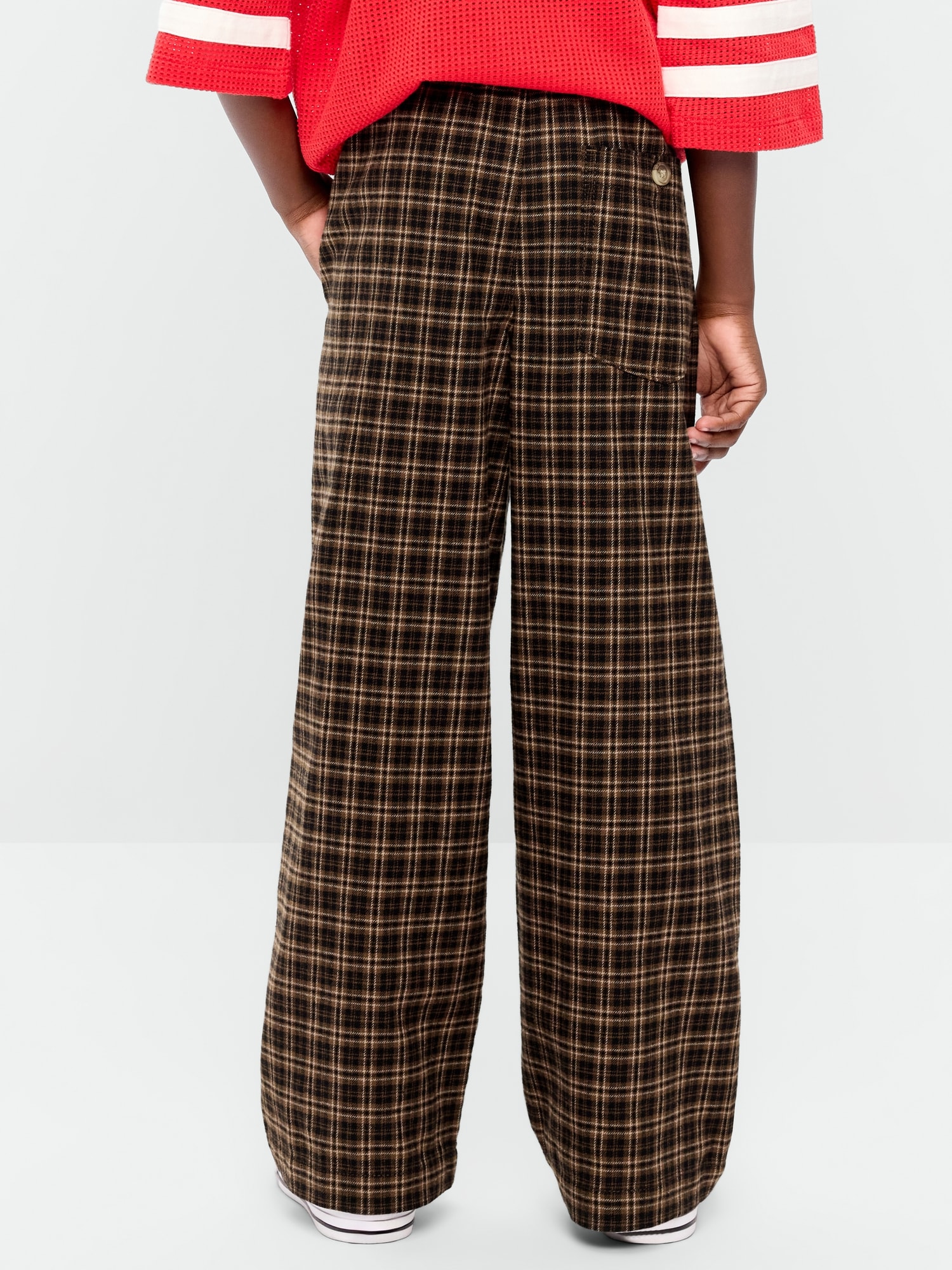 Pull-On Baggy Plaid Flannel Pants for Boys