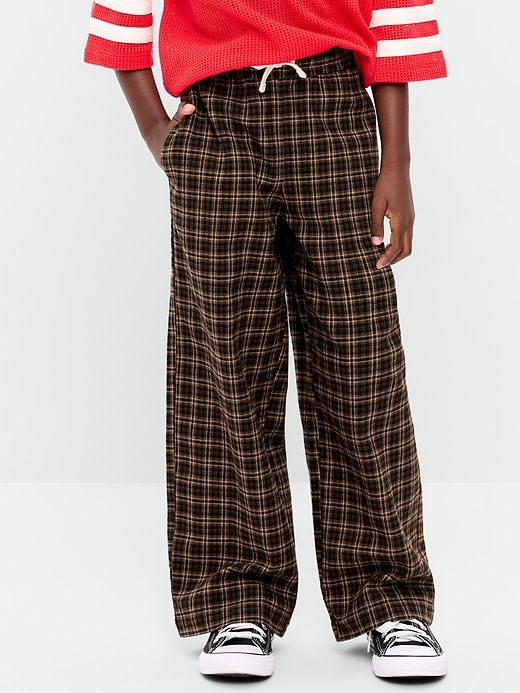 Image number 1 showing, Pull-On Baggy Plaid Flannel Pants for Boys