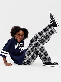 Image number 3 showing, Pull-On Baggy Plaid Flannel Pants for Boys