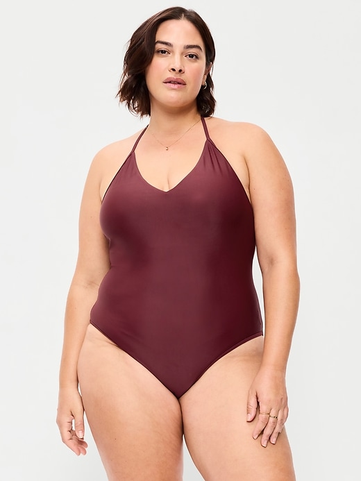 Image number 7 showing, V-Neck Halter Swimsuit